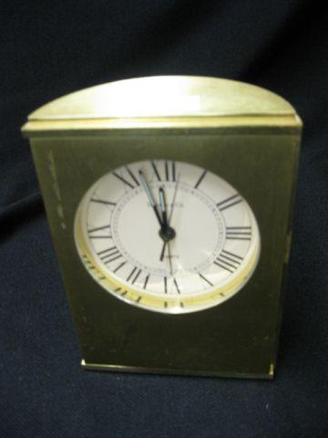 Appraisal: Tiffany Desk Clock Roman Numeral Dial gold finish case quartz