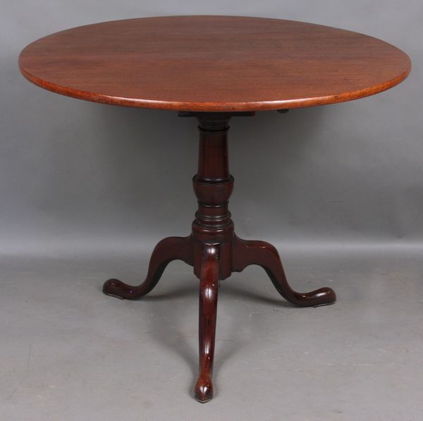 Appraisal: th Century Chippendale mahogany tip-top table h x dia Good