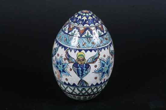 Appraisal: PALESTINIAN POTTERY OF JERUSALEM EGG BY MARIE BALIAN Signed Marie