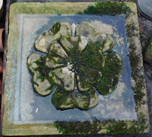 Appraisal: A thC reconstituted stone Yorkshire Rose plaque with square set