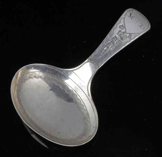 Appraisal: A George III silver caddy spoon Cocks Bettridge Birmingham initialled