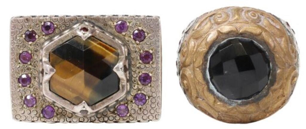 Appraisal: lot of Gent s gemstone statement rings Pitango Trotoush including