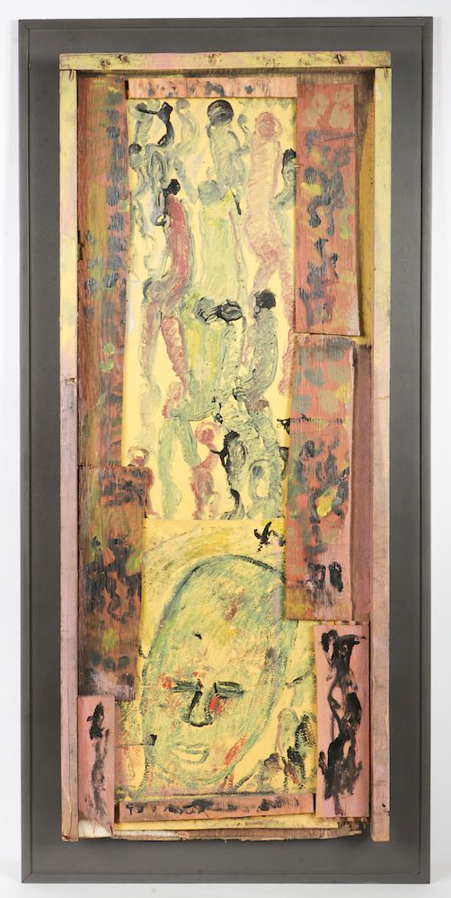 Appraisal: Purvis Young - Mixed media painting Purvis Young American -