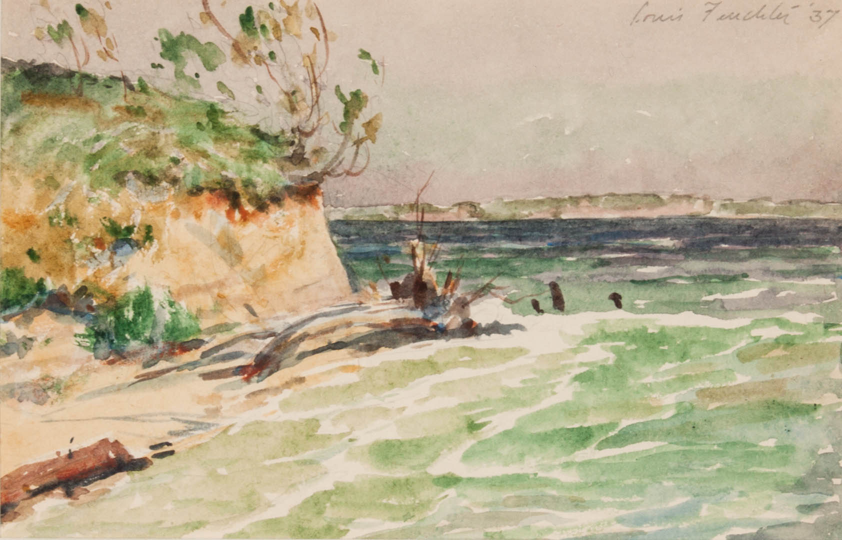 Appraisal: Louis J Feuchter Seascape watercolor on paper American - signed