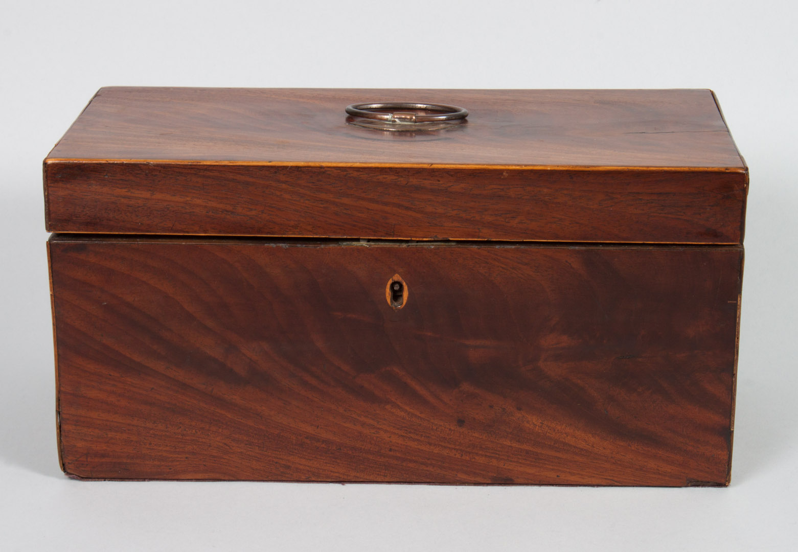 Appraisal: George III mahogany tea caddy circa with fitted interior in