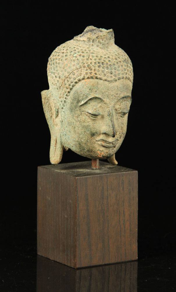 Appraisal: - th C Thai Bronze Buddha Head th century Thai