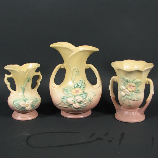 Appraisal: Hull Wildflower - Vases Lot of three Wildflower pieces in