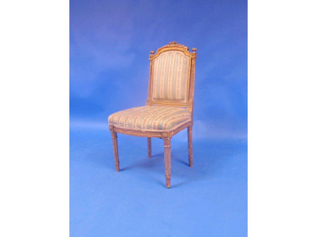 Appraisal: A thC French gilt painted salon chair