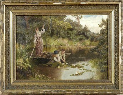 Appraisal: Elizabeth McHaffey American th C Landscape with River and Figures