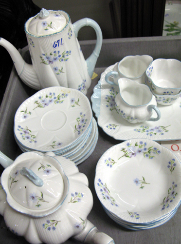 Appraisal: AN ENGLISH SHELLEY FINE BONE CHINA SET Blue Rock pattern