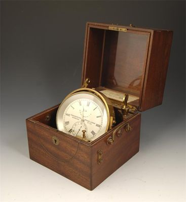 Appraisal: A marine chronometer with a hour fusee movement with a