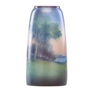 Appraisal: LENORE ASBURY ROOKWOOD Large Scenic Vellum vase LENORE ASBURY -