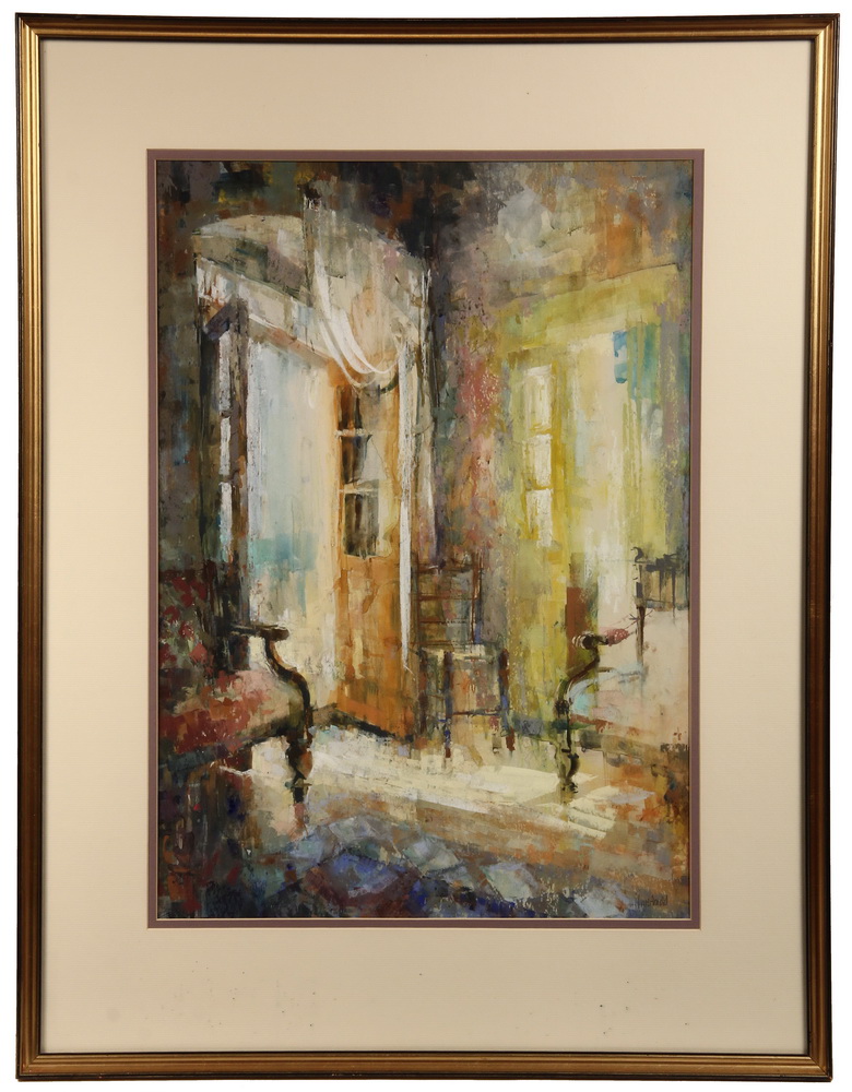 Appraisal: JUNE ARNOLD UK - - Villa Isihia pastel signed lr