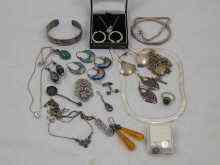 Appraisal: A quantity of jewellery set in white metal tests silver