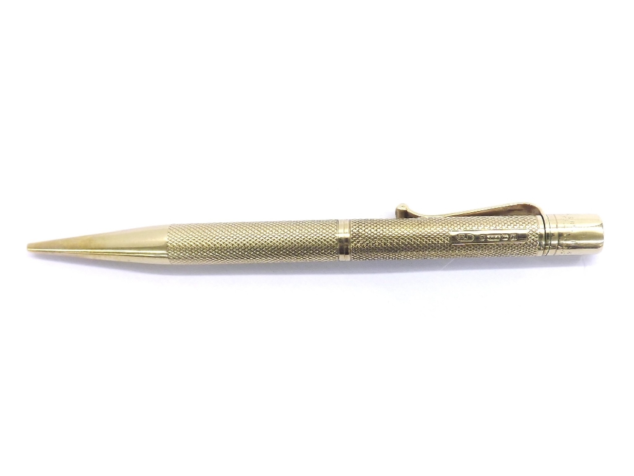 Appraisal: Baker's Perm-Point' ct propelling pencil Birmingham with engine turned decoration