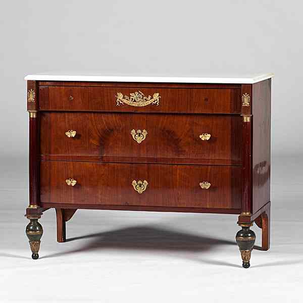 Appraisal: French Empire-Style Marble Top Commode French th century An Empire-style