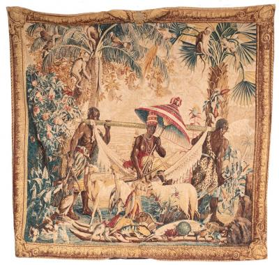 Appraisal: A Gobelins style tapestry to a design after Francois Desportes