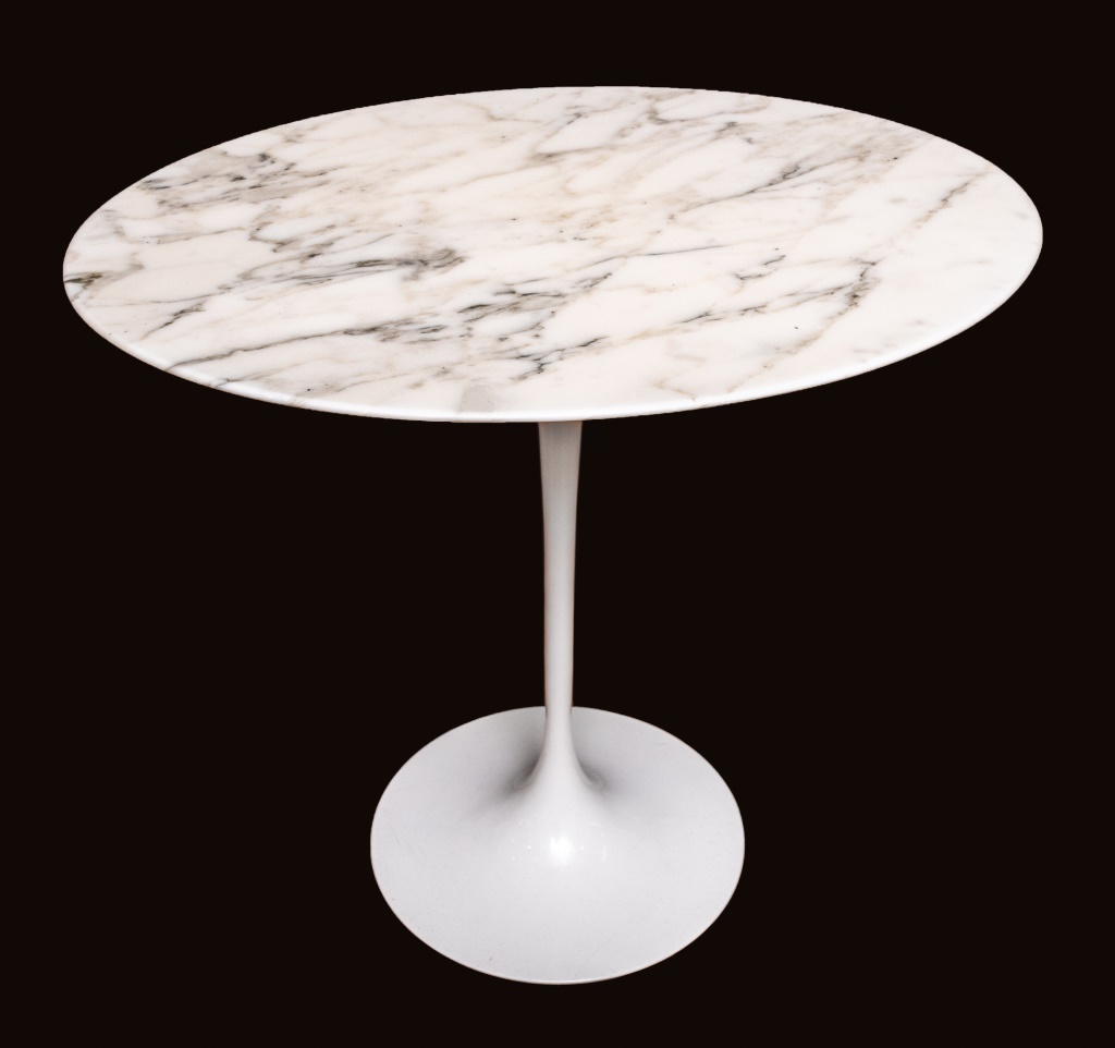 Appraisal: EERO SAARINEN KNOLL TULIP SIDE TABLE W MARBLE TOP Eero