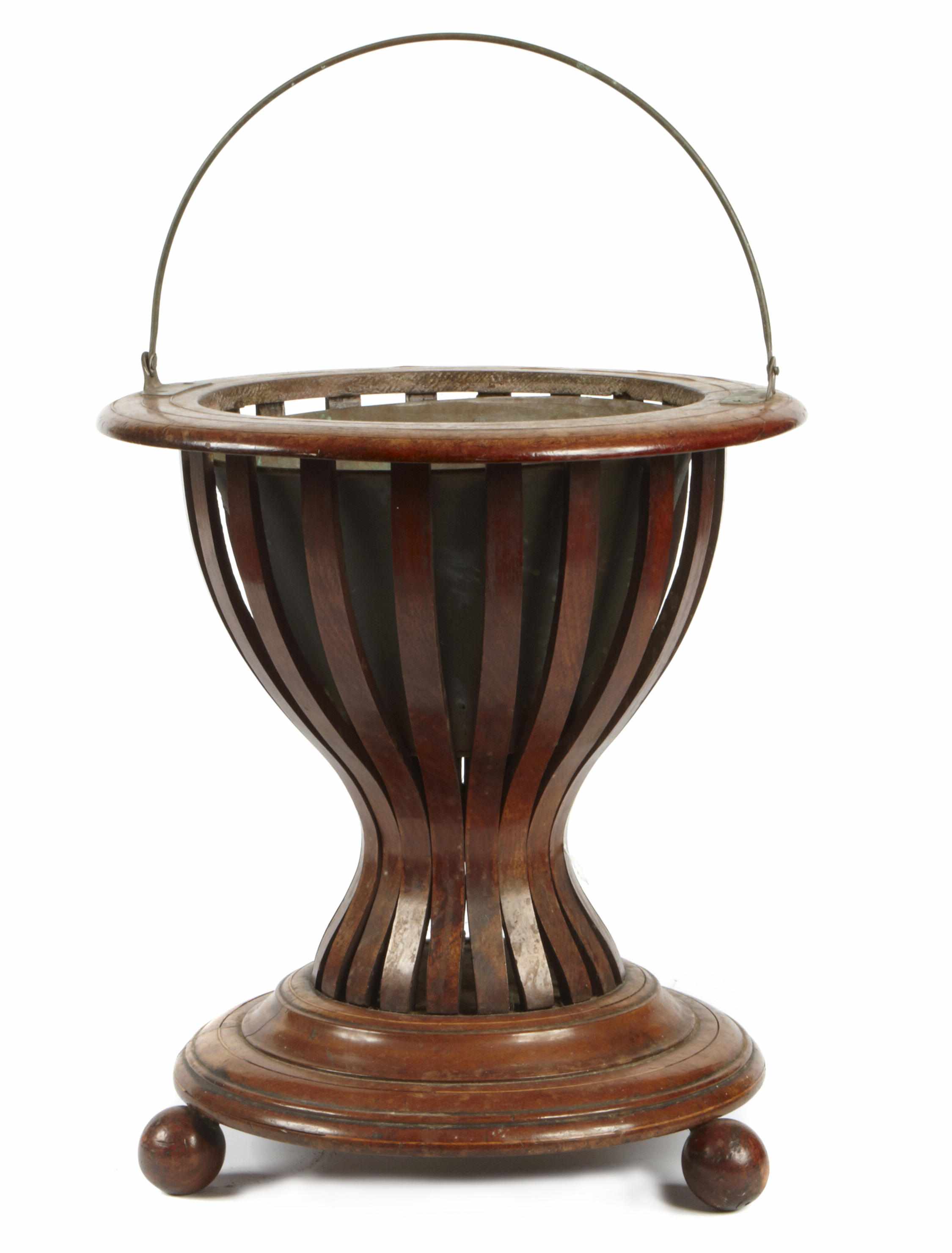 Appraisal: A Dutch Neoclassical inlaid mahogany pail with metal liner height