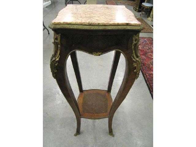 Appraisal: French Marble Top Ormoulu Plant Stand with drawers th Century