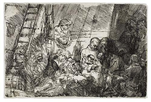 Appraisal: REMBRANDT VAN RIJN The Circumcision in the Stable Etching x