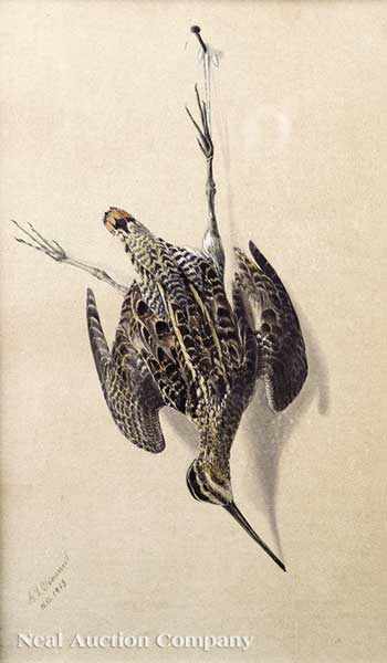 Appraisal: George Louis Viavant American Louisiana - Nature Morte Snipe watercolor