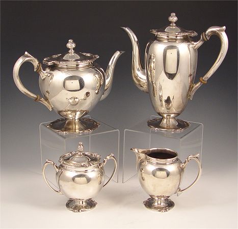 Appraisal: PIECE PERUVIAN STERLING COFFEE TEA SET Industria Peruana Plata sterling