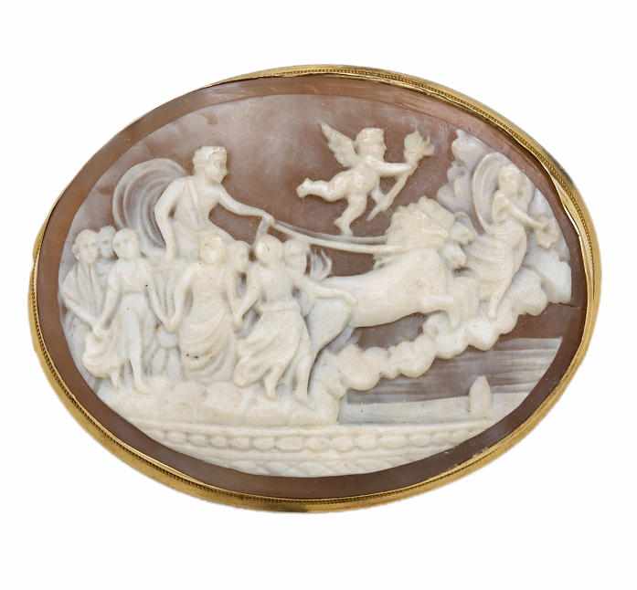 Appraisal: Property from a Boston Collector A shell cameo brooch carved