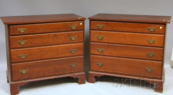 Appraisal: Pair of Federal-style Cherry Four-drawer Chests ht wd in