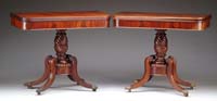 Appraisal: FINE PAIR OF MAHOGANY EMPIRE CARD TABLES ATTRIBUTED TO THOMAS