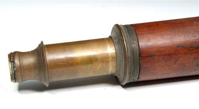 Appraisal: A DOLLOND OF LONDON SINGLE DRAWER NAVAL TELESCOPE with mahogany