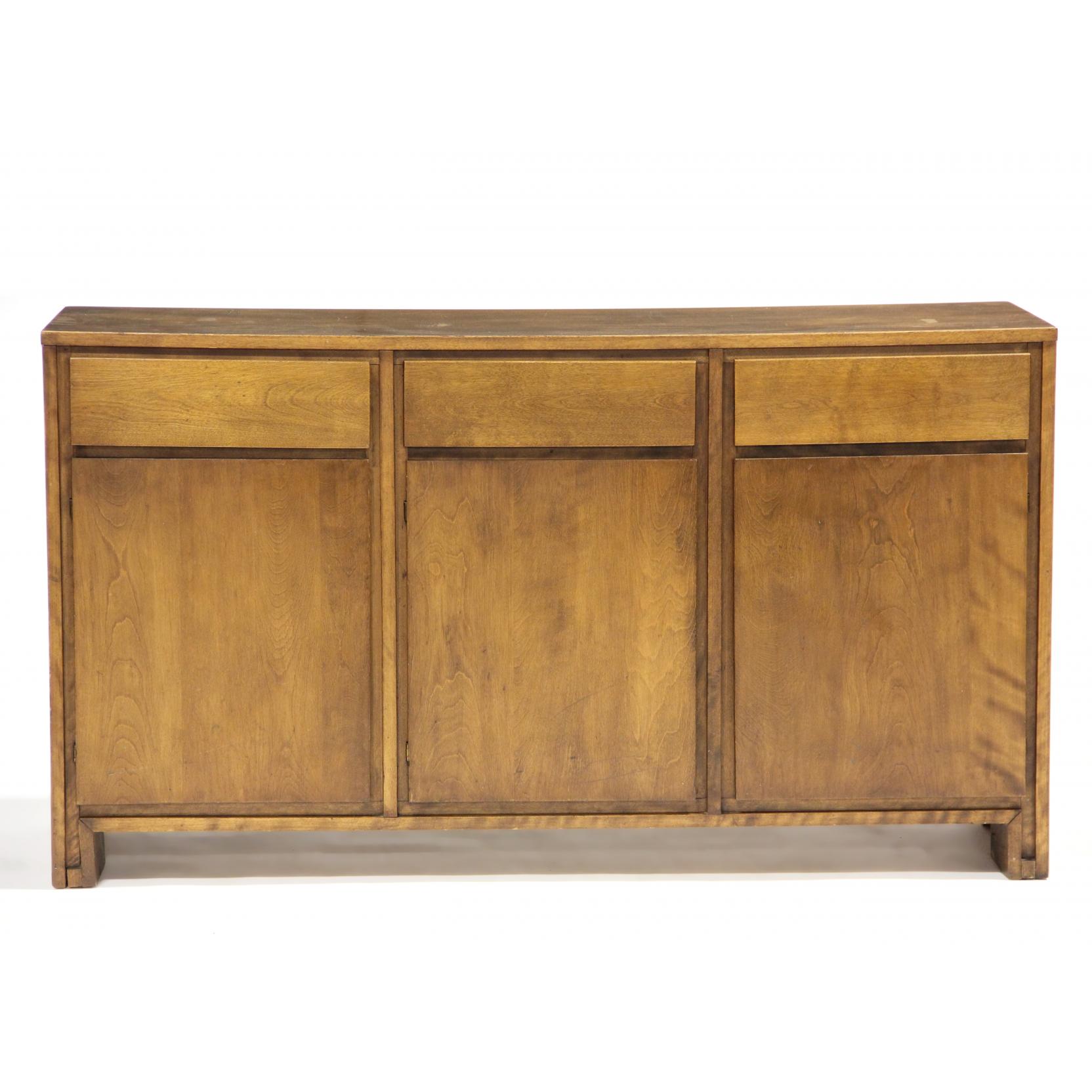 Appraisal: Conant Ball American Modern Sideboard s walnut three drawers over