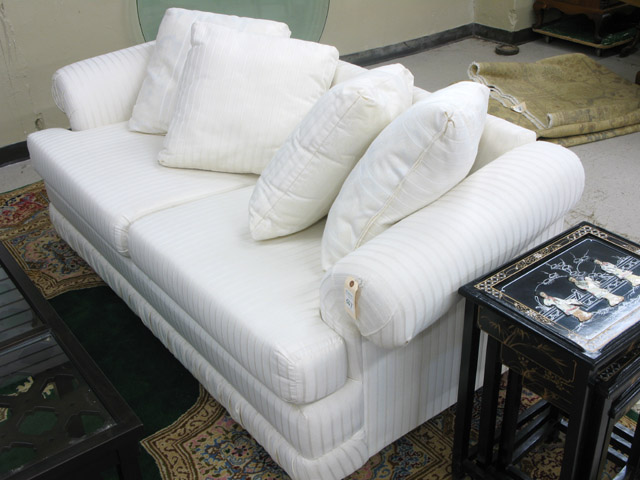 Appraisal: CONTEMPORARY SOFA SLEEPER Meier Frank Co with Sophistication Parchment upholstery