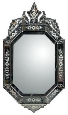 Appraisal: Venetian style mirror-framed mirror acid-cut decoration and beveled mirror plate