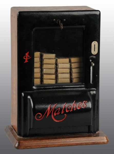 Appraisal: Match Box -Cent Coin-Operated Dispenser Description Working Includes original key