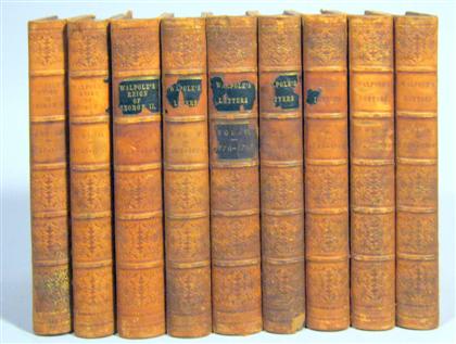 Appraisal: vols Walpole Horace The Letters of London Richard Bentley vols