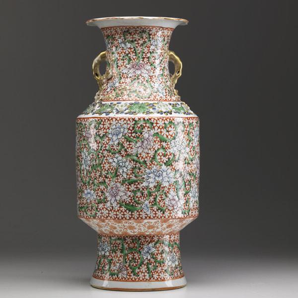 Appraisal: CHINESE EXPORT Palace vase with Famille Verte decoration th C