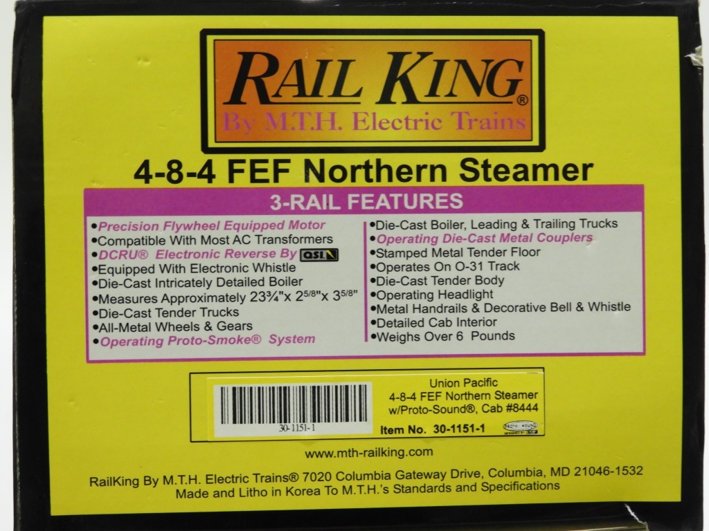 Appraisal: RAIL KING UNION PACIFIC - - FEF NORTHERN STEAMER United