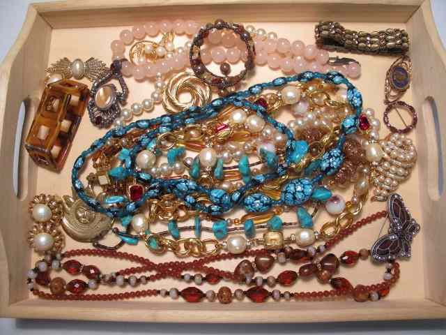 Appraisal: Tray lot of assorted costume jewelry Includes brands such as