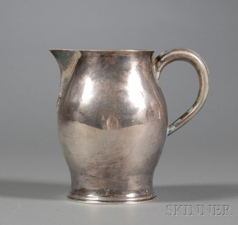 Appraisal: Gebelein Sterling Pitcher Boston c s ovoid with short spout