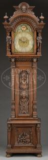 Appraisal: FINE AMERICAN CARVED OAK TALL CASE CLOCK WITH MARKED TIFFANY