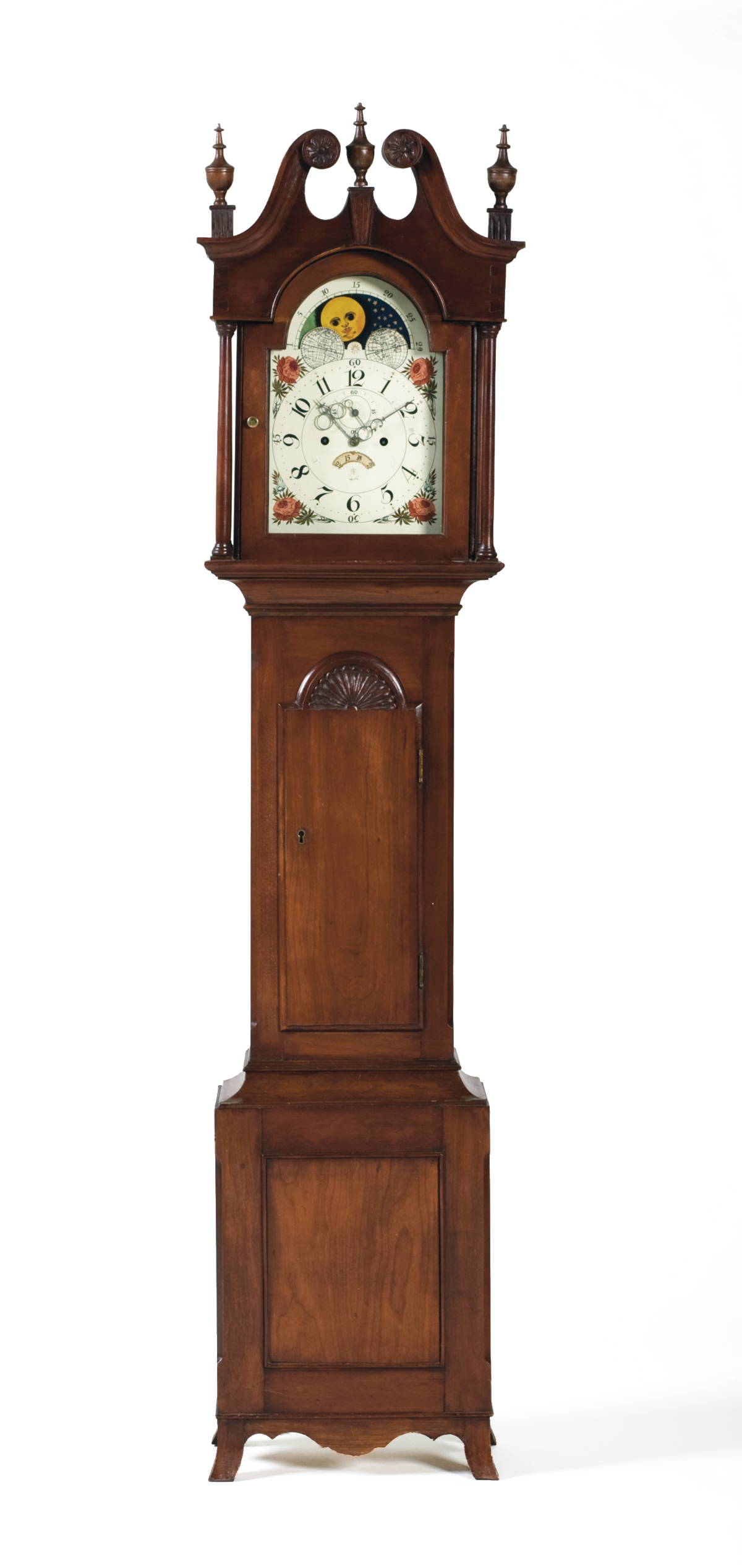 Appraisal: AMERICAN COLONIAL REVIVAL MAHOGANY DWARF CASE CLOCK BY S J