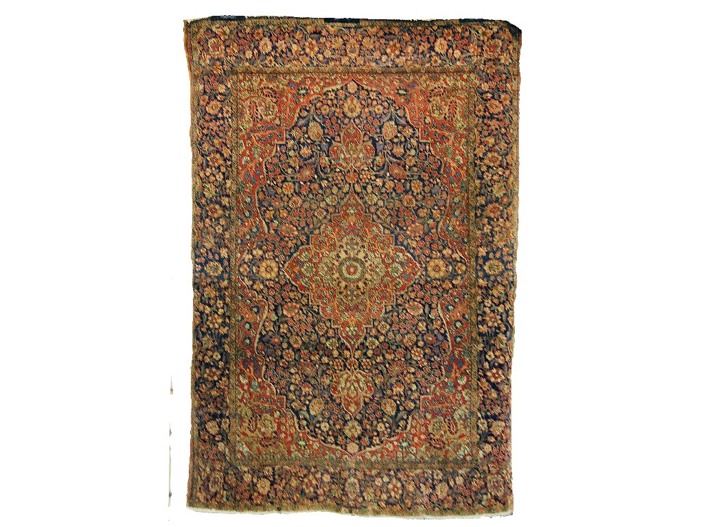 Appraisal: Antique Persian Kork Kashan rug circa