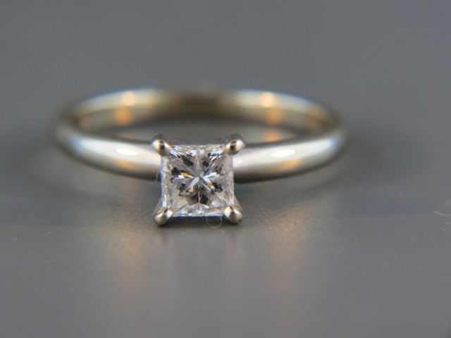 Appraisal: Diamond Ring square cut diamond weighing k white gold with