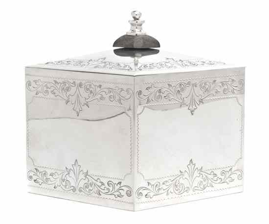 Appraisal: An Italian Sterling Silver Tea Caddy retailed by Tiffany Co