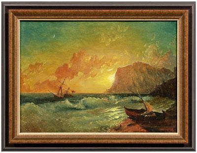 Appraisal: Painting after Aivazovsky sunset on the shore of Koktebel signed