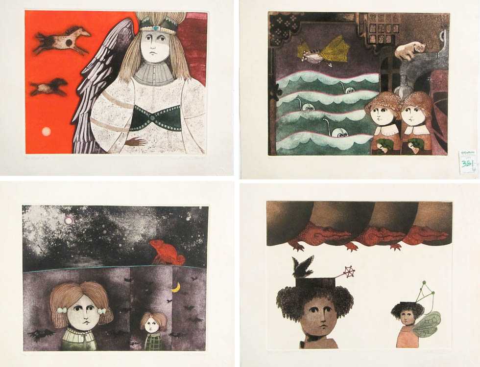 Appraisal: LETICIA TARRAGO FOUR ETCHINGS AND AQUATINTS Mexico born Angel No