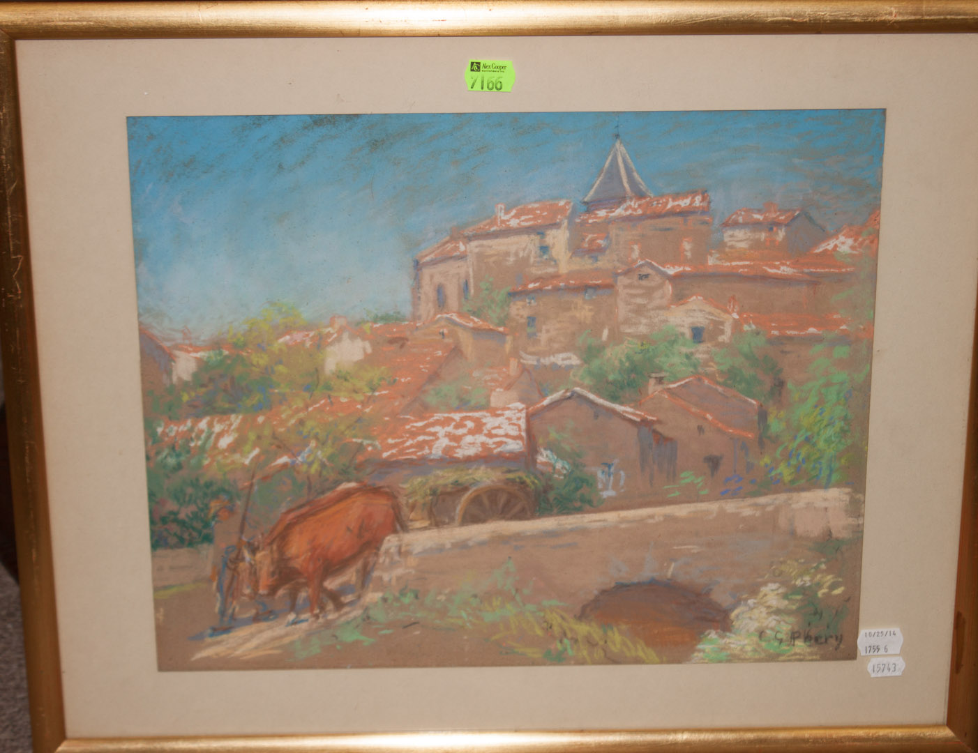 Appraisal: Clara Greenleaf Perry Village View pastel American - Pastel on