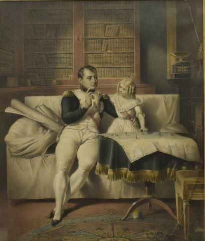 Appraisal: Framed lithograph on paper Le Cabinet de Napoleon after Janet-Lange