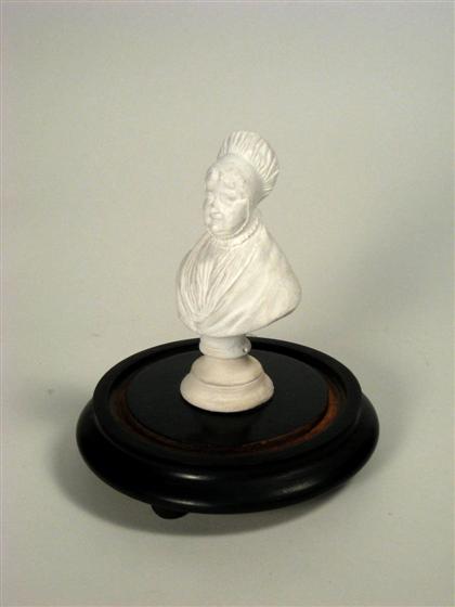 Appraisal: Parian bust of Quaker lady th century Indistinctly inscribed Mary